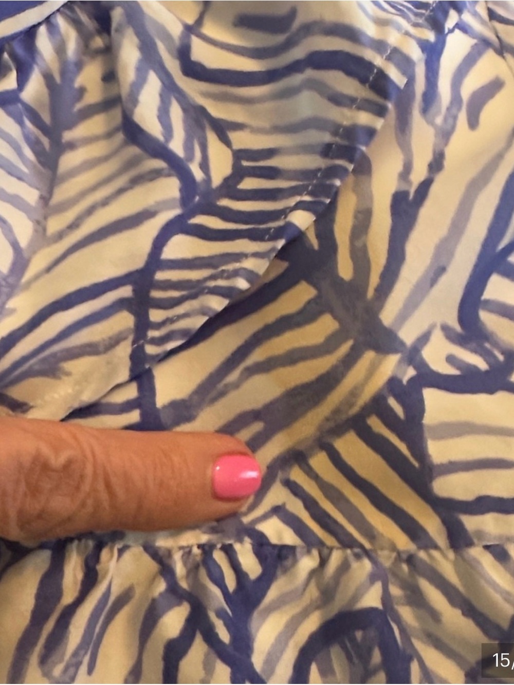 Off-Shoulder Blue Leaf Print Maxi Dress size 10 - Picture 3 of 11